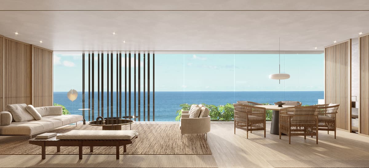 Varanda integrada com vista panorâmica do oceano